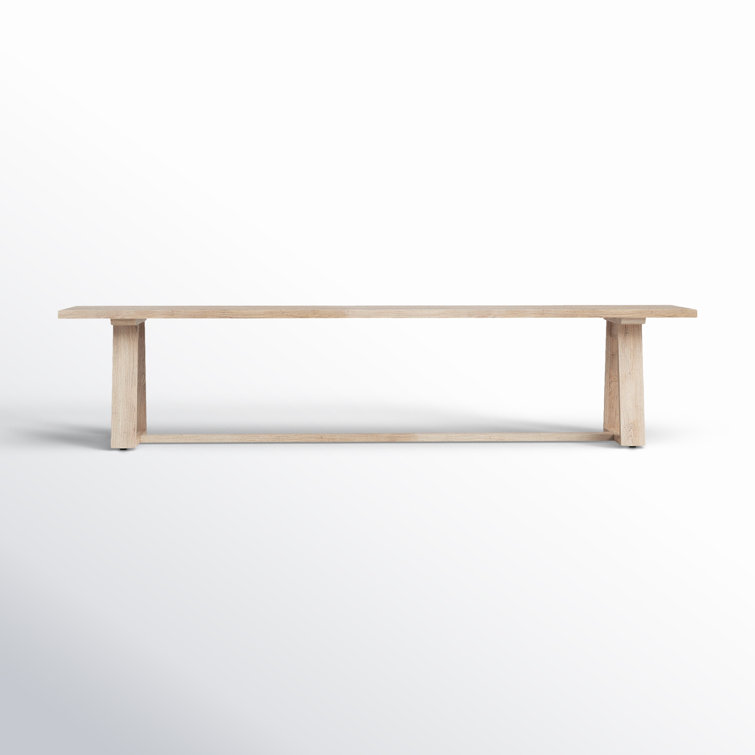 Atherton Washed Brown Teak Outdoor Dining Bench