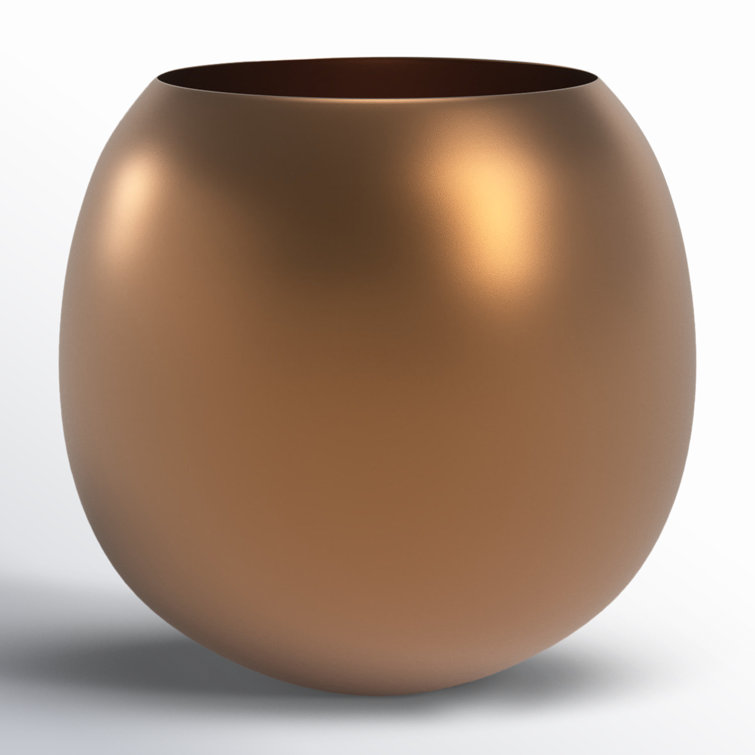 Antique Gold Round Iron Wall Planter
