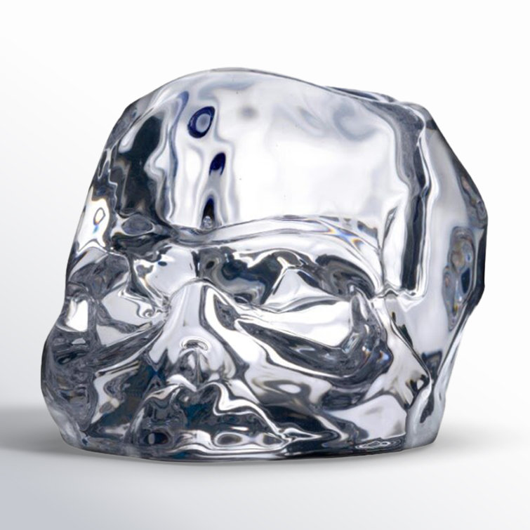 Nude Glass Memento Mori Faceted Clear Skull Tealight Holder
