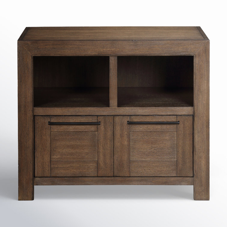 Arcadia Transitional 36" Brown Oak Veneer 2-Drawer File Cabinet