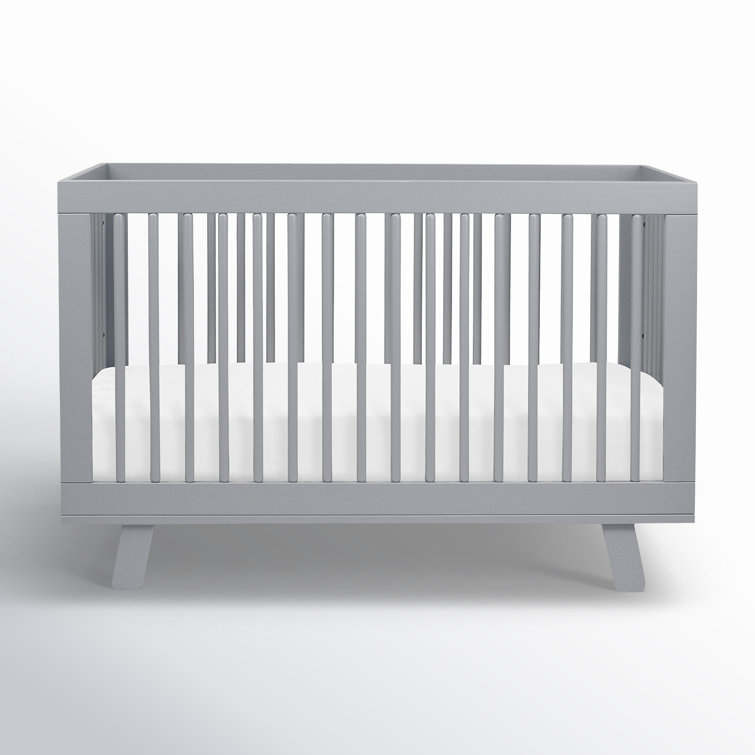 Hudson Modern Grey New Zealand Pine 3-in-1 Convertible Crib