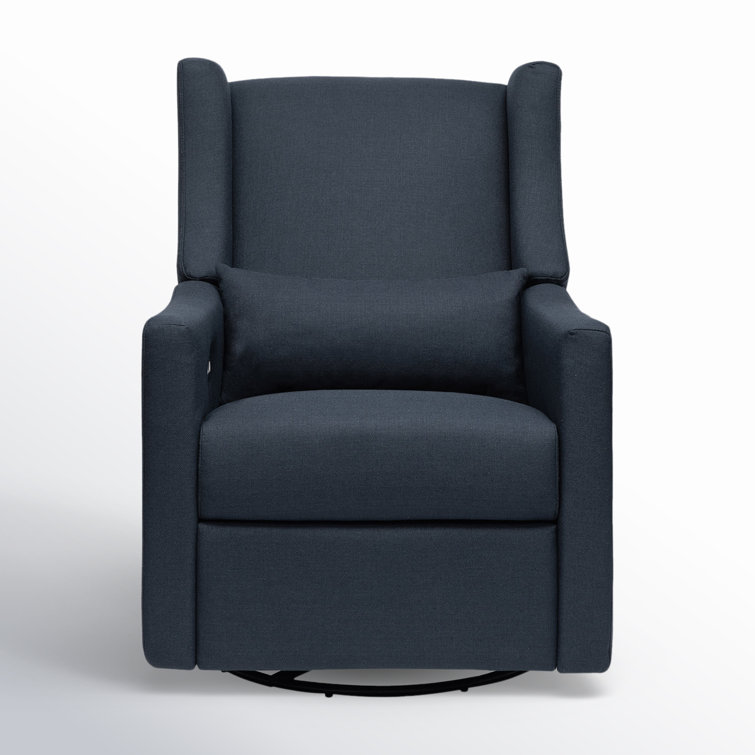 Sustainably Sourced White Linen Swivel Recliner Armchair