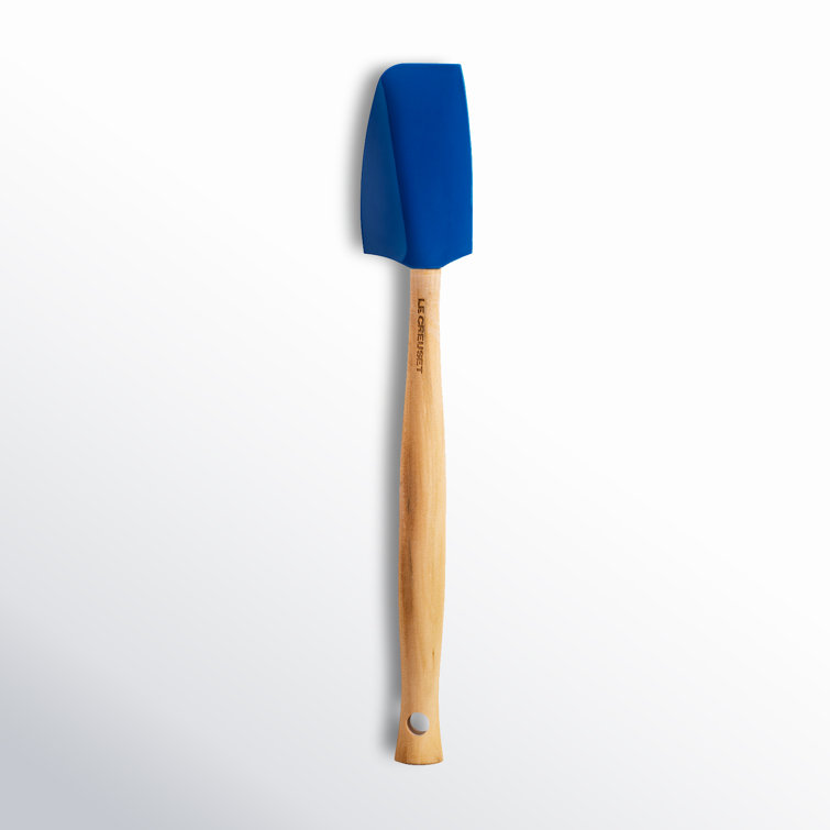 Marseille Blue Silicone Small Spatula with Wood Handle