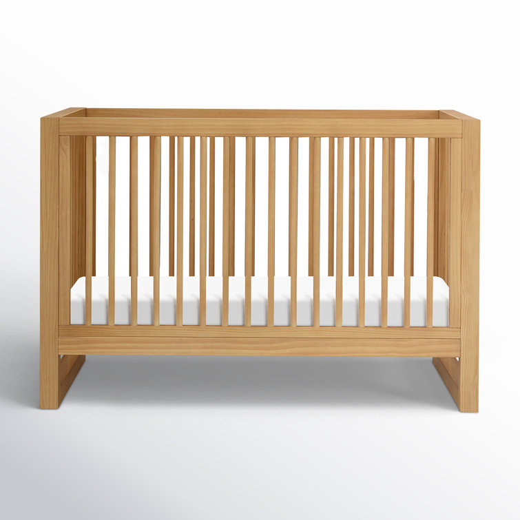 Honey Wood 3-in-1 Convertible Crib with Toddler Bed Kit