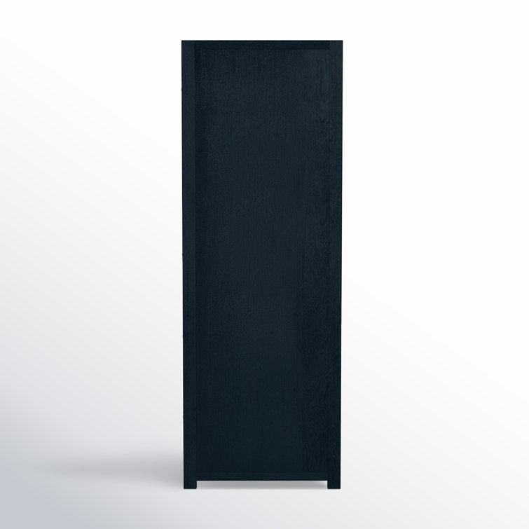 Navy Blue Acacia Wood 5-Drawer Vertical Dresser