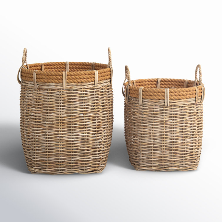 Large Natural Rattan Rope Storage Basket Set