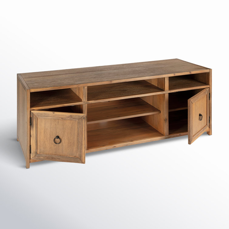 Elin Natural Wood 65'' Media Console with Adjustable Shelves