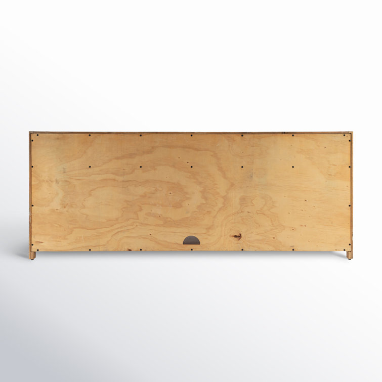 Elin Natural Wood 65'' Media Console with Adjustable Shelves