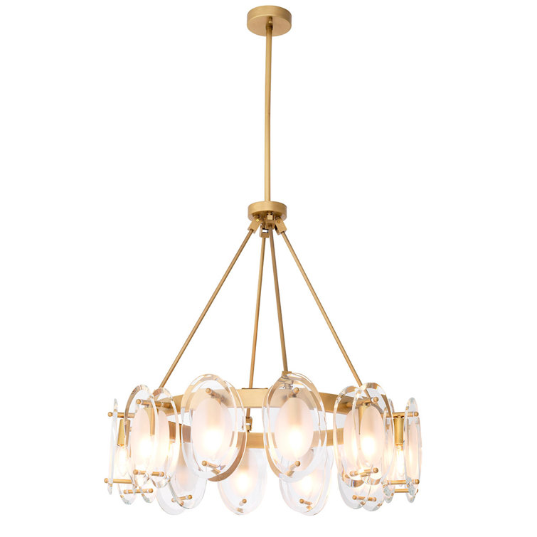 Sublime Antique Brass 12-Light Wagon Wheel Chandelier