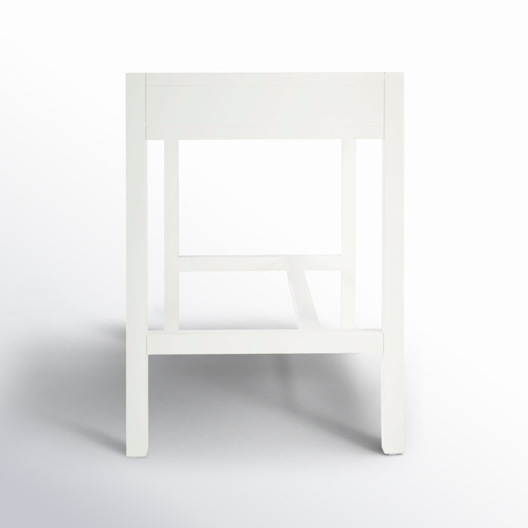 Elin Contemporary White Wood Writing Desk with Drawers