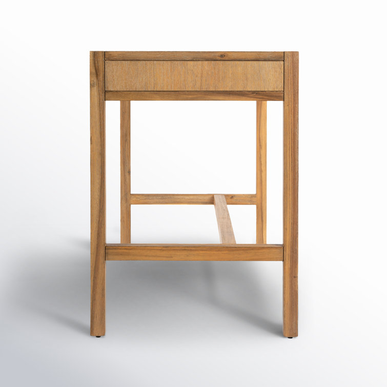 Elin 116'' Natural Wood Writing Desk with Drawers