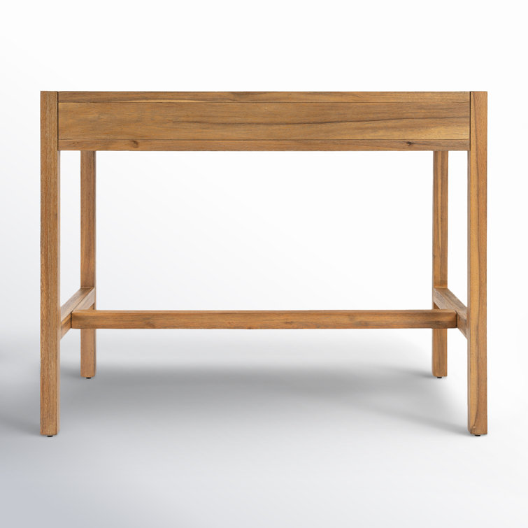 Elin 116'' Natural Wood Writing Desk with Drawers