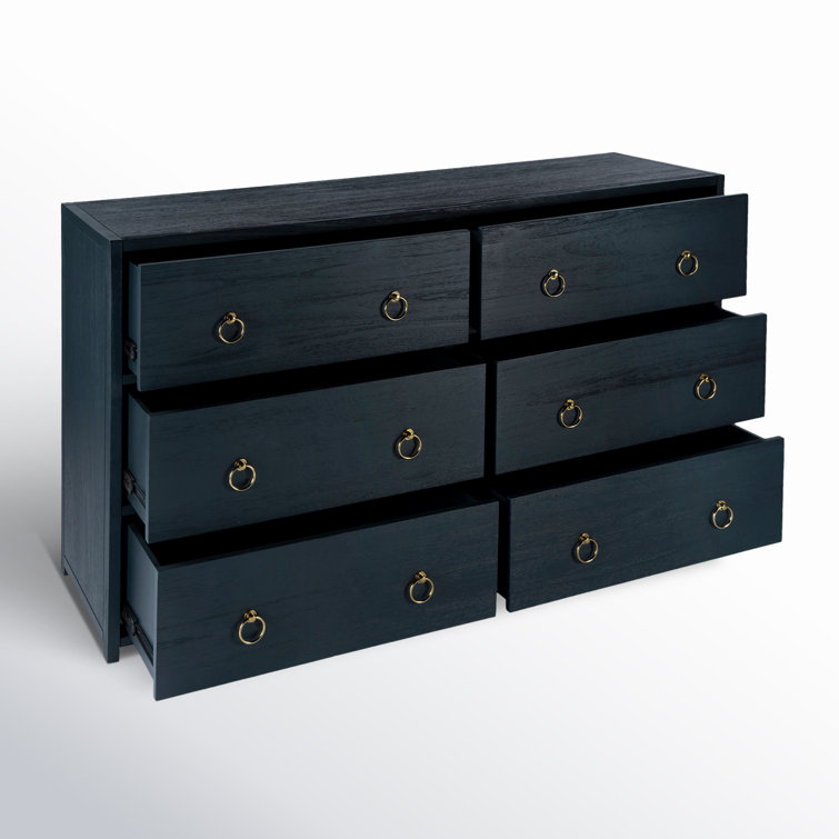 Elin Glam Navy Double Dresser with Dovetail Drawers