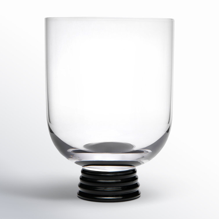Trevi 17.6oz Clear Glassware Set with Black Base, Set of 4