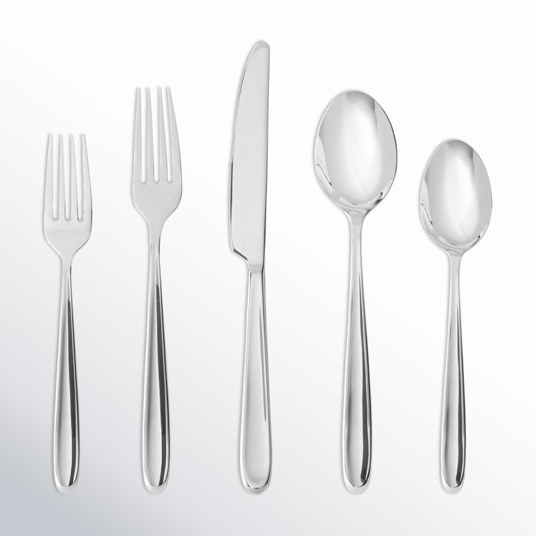 Scoop Stainless Steel 20-Piece Flatware Set, Silver