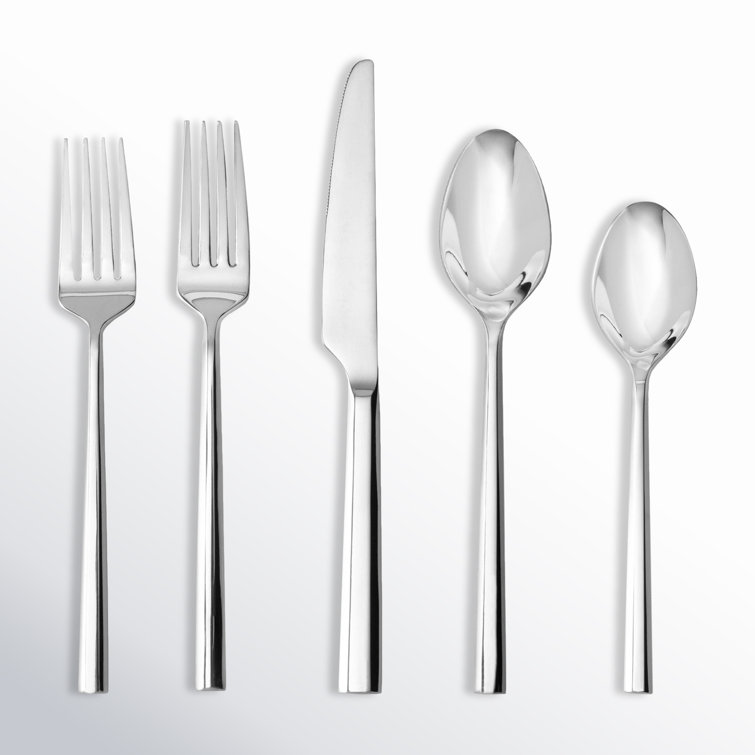 Fortessa Orson 18/10 Stainless Steel 20 Piece Flatware Set (Service for 4), Silver