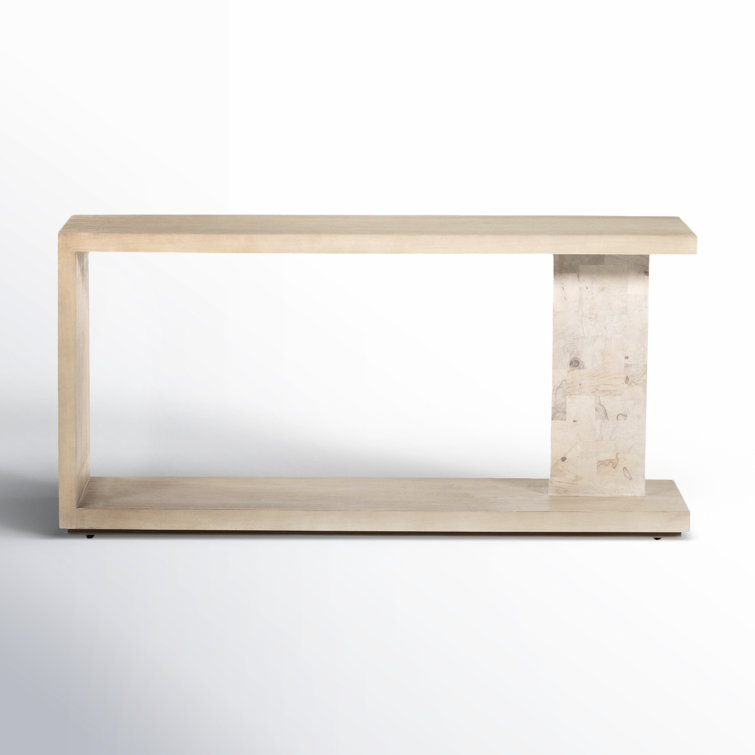 Cantilevered Modern Darian Console Table in White Mahogany
