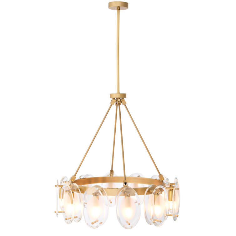 Sublime Antique Brass 12-Light Wagon Wheel Chandelier