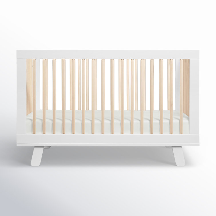 Hudson Convertible White/Washed Natural Crib 3-in-1 Design