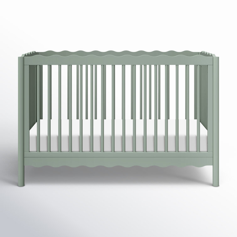 Light Sage Sustainable Pine Wood 4-in-1 Convertible Crib
