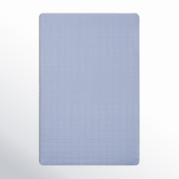 Dewdrop Blue Organic Cotton Muslin Bassinet Sheet