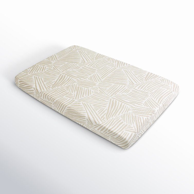 Organic Cotton Muslin Mini Crib Sheet in Oat Stripe