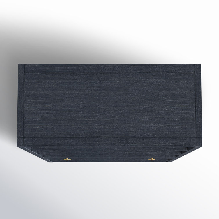 Elin Navy Blue and Gold Tall Modern Bookcase with Storage Drawer