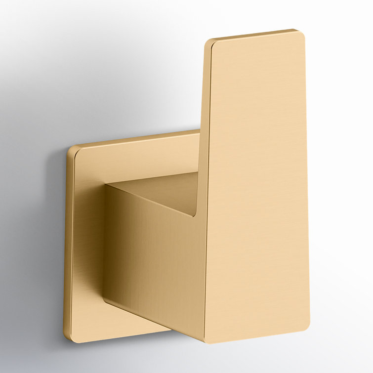 Vibrant Brushed Moderne Brass Wall Mounted Robe Hook