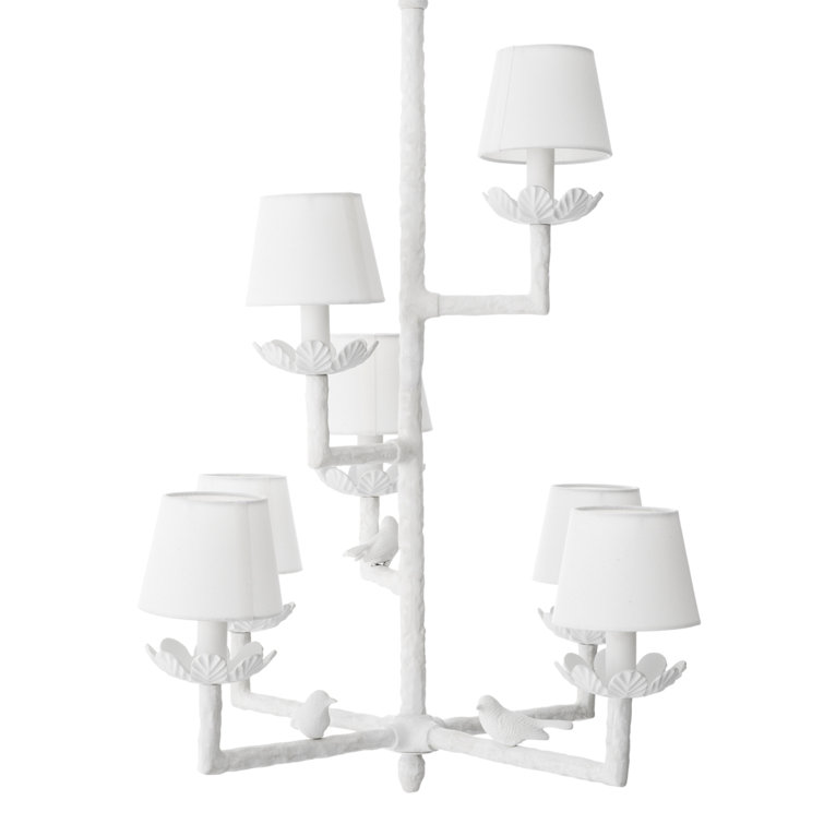Nature 7-Light Sputnik Modern Matte White Chandelier