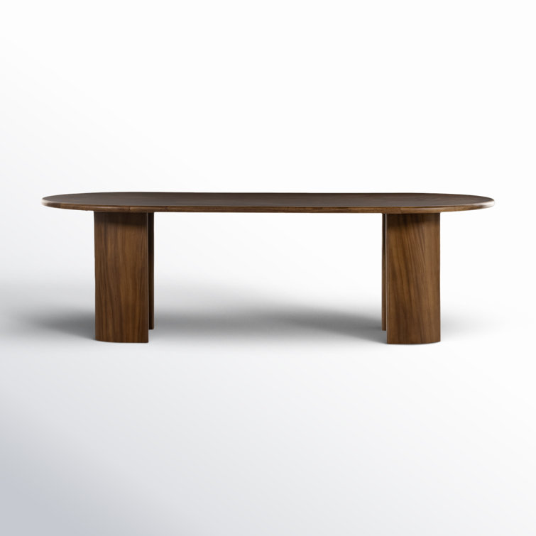 Contemporary Dark Brown Oval Wood Dining Table, 98.5"