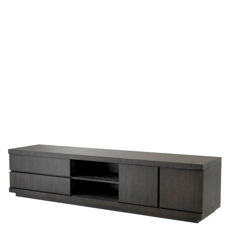 Crosby Black Double-Door TV Multimedia Cabinet with Drawers