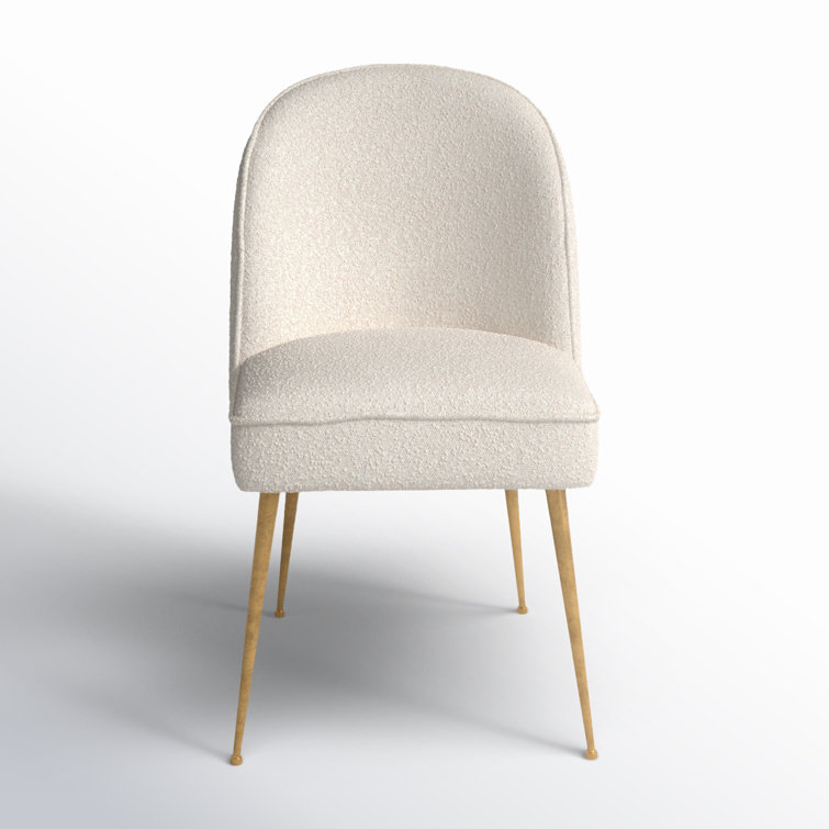 Ursa High Cream Linen & Metal Side Dining Chair
