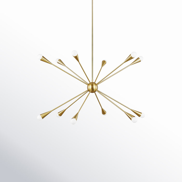 Burnished Brass 12-Light Sputnik Chandelier