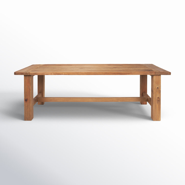 Nonnie Natural Brown Solid Pine Rectangular Trestle Dining Table