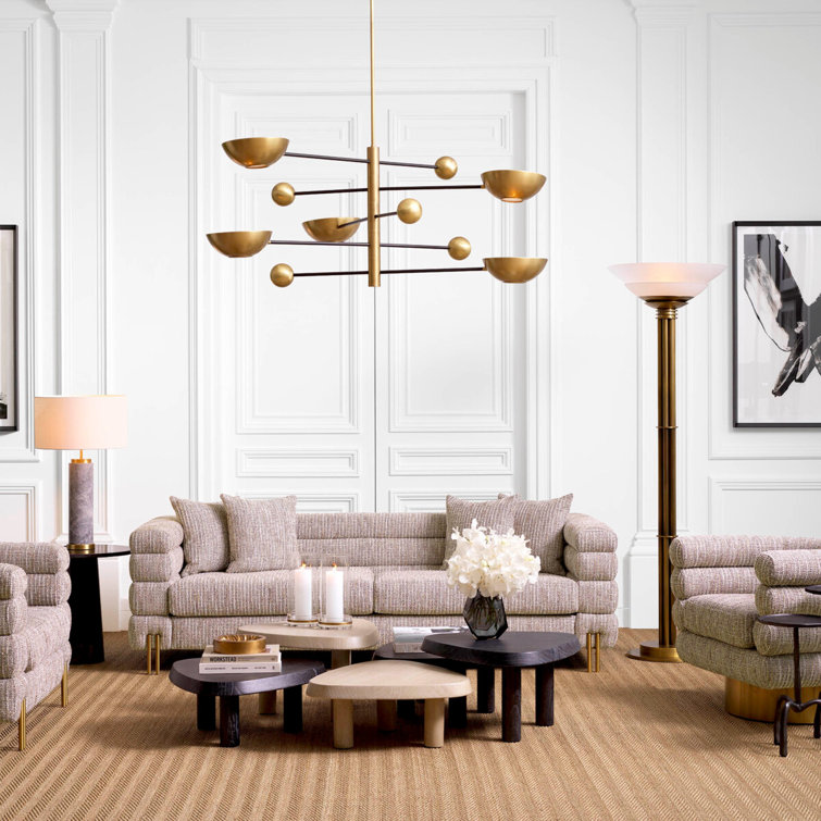Scandinavian-Inspired Pebble-Shaped Brown Wooden Coffee Table