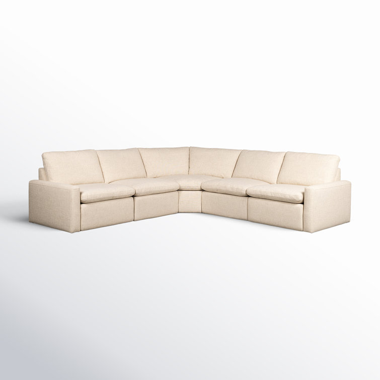 Antigo Natural Linen Five-Piece Sectional Sofa