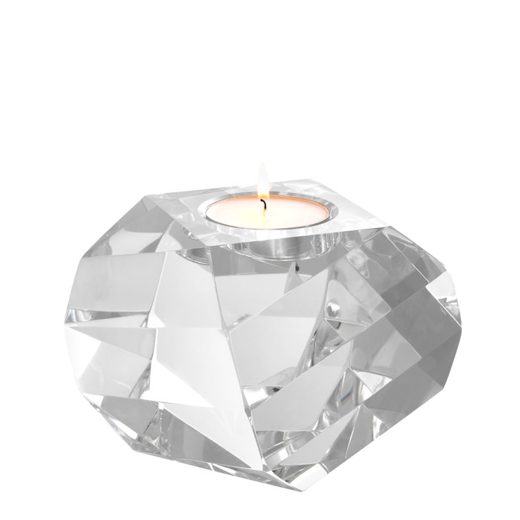 Faceted Clear Crystal Tealight Candle Holder
