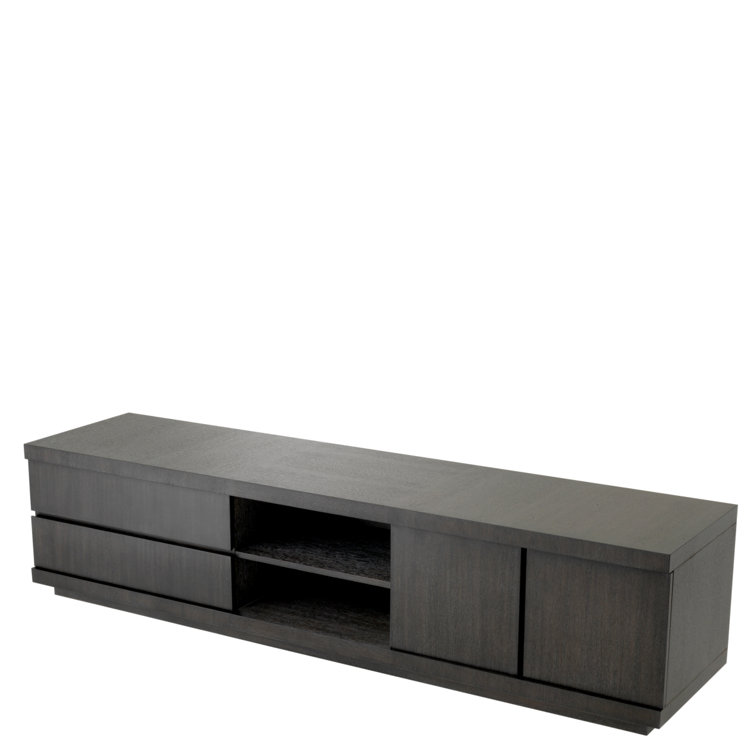 Crosby Black Double-Door TV Multimedia Cabinet with Drawers