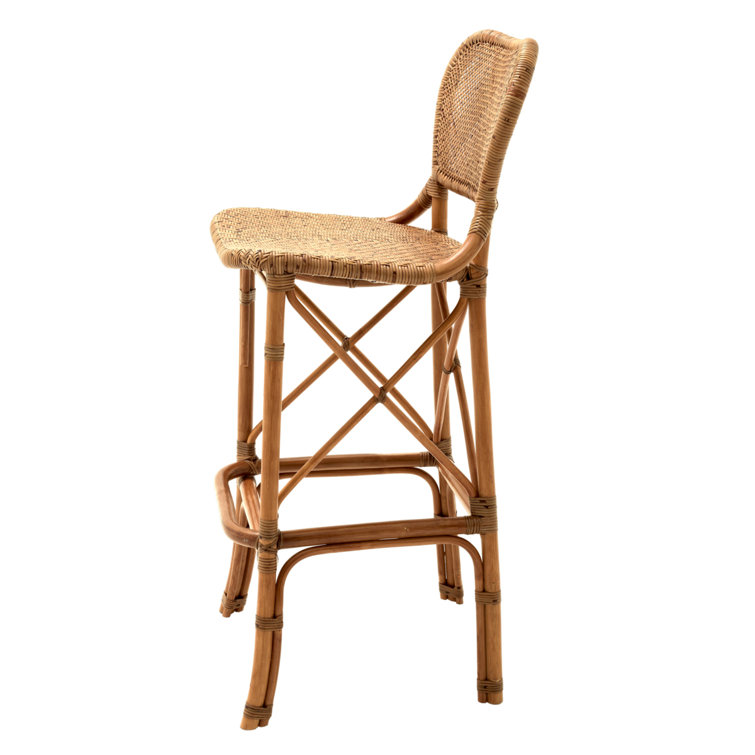 Colony Handwoven Rattan Bar Stool in Honey Finish