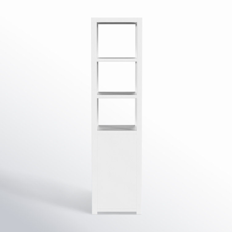 White Adjustable Traditional Bookcase with Doors