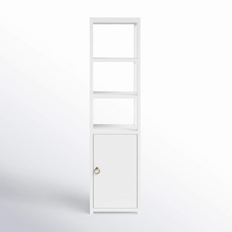 White Adjustable Traditional Bookcase with Doors