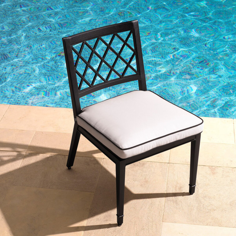 Paladium Luxe Black Aluminium Outdoor Dining Chair with Sunbrella Canvas Seat
