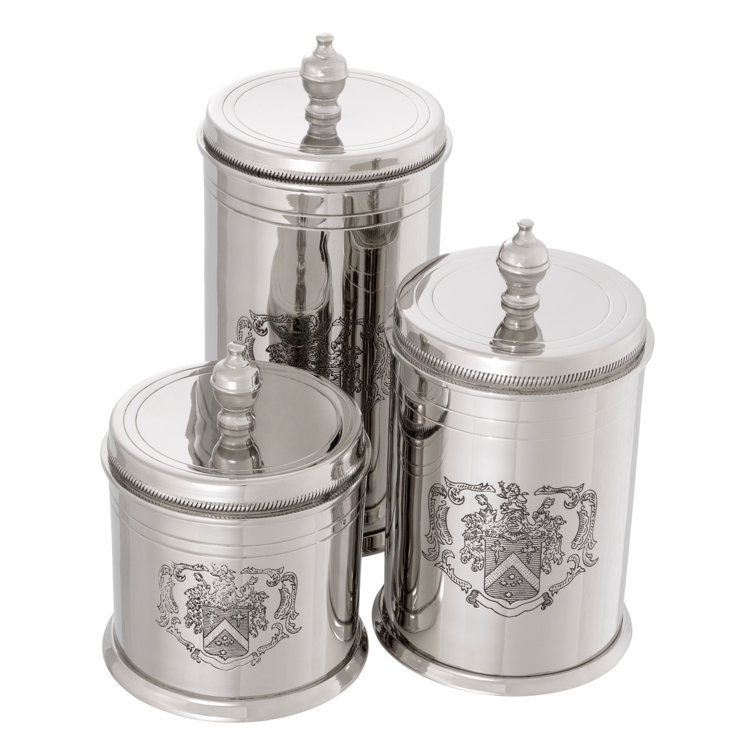 Gaston Nickel Finish Metal Canister Set of 3