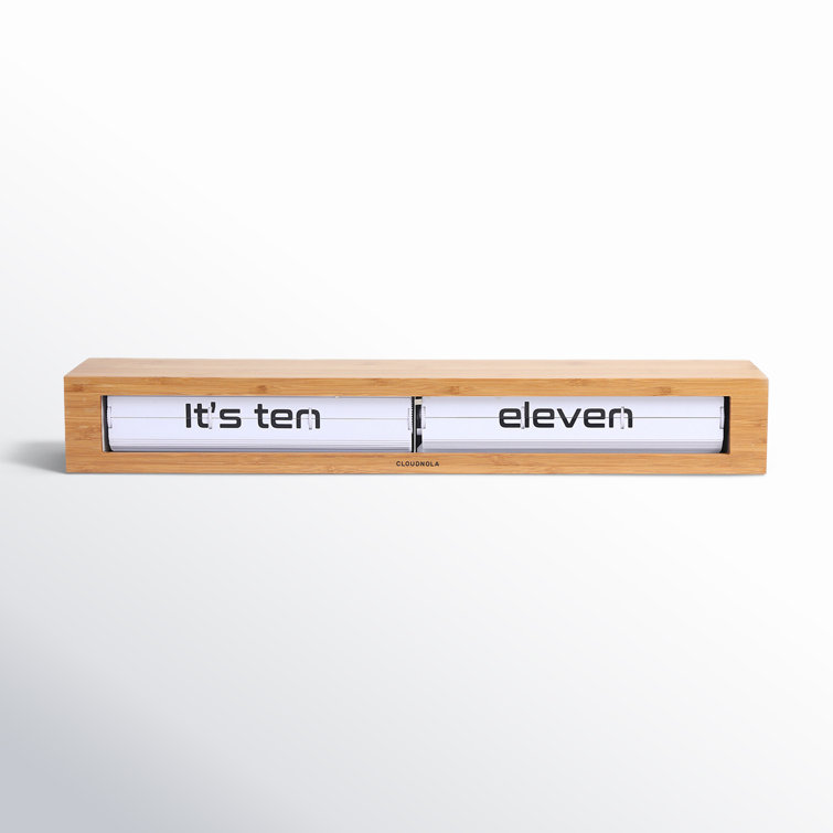 24'' Bamboo and White Wall and Tabletop Flip Clock