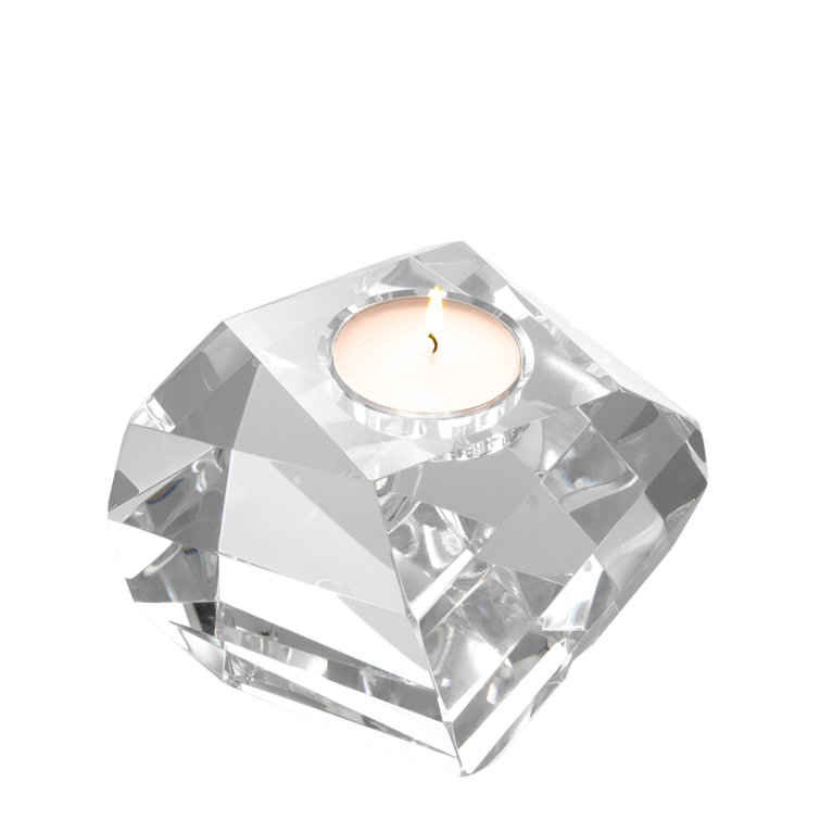 Faceted Clear Crystal Tealight Candle Holder