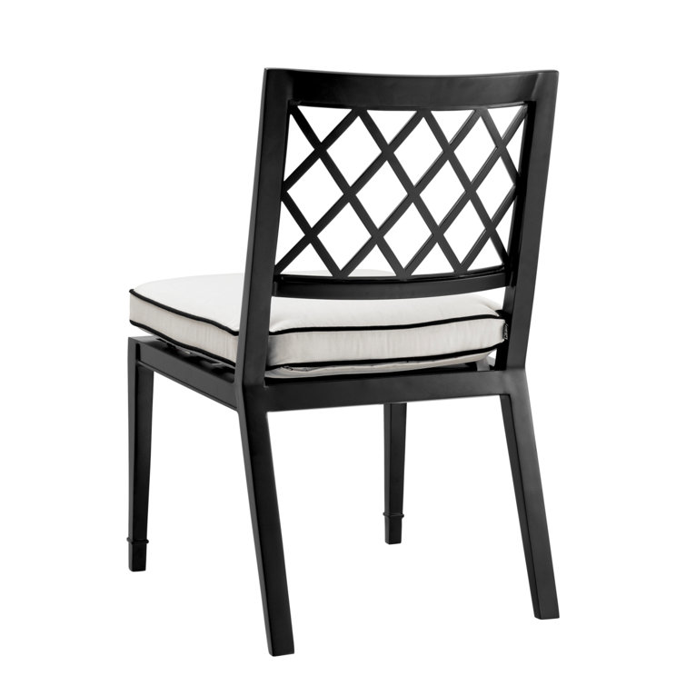 Paladium Luxe Black Aluminium Outdoor Dining Chair with Sunbrella Canvas Seat