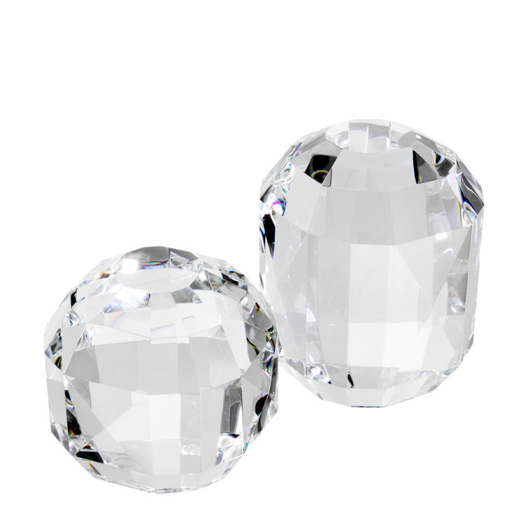 Enchanted Elegance Crystal Glass Figurine Set, 5.91" x 7.87"