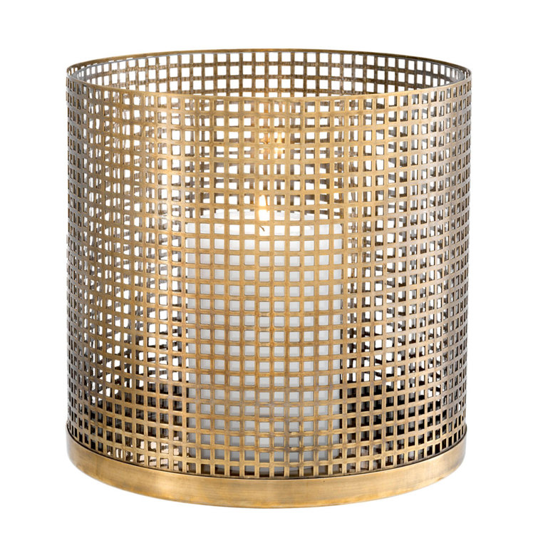 Sterling Vintage Brass 10'' Tabletop Hurricane Candle Holder