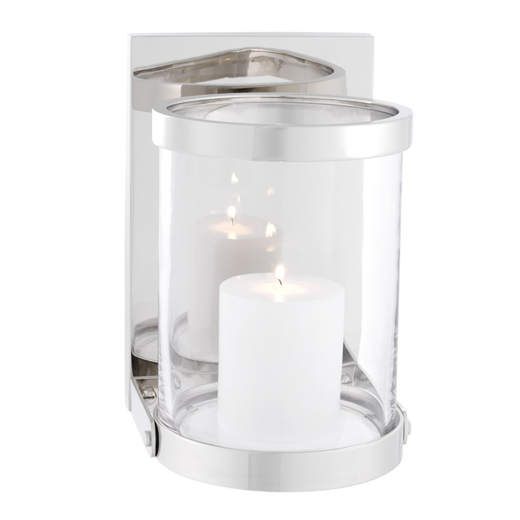 Elegant Brass Hurricane Candle Lantern 6.89"L x 7.68"W x 10.04"H