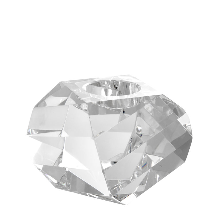 Faceted Clear Crystal Tealight Candle Holder